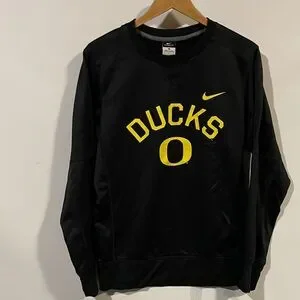 Nike Men's Black and Yellow Ducks Crewneck Sweater